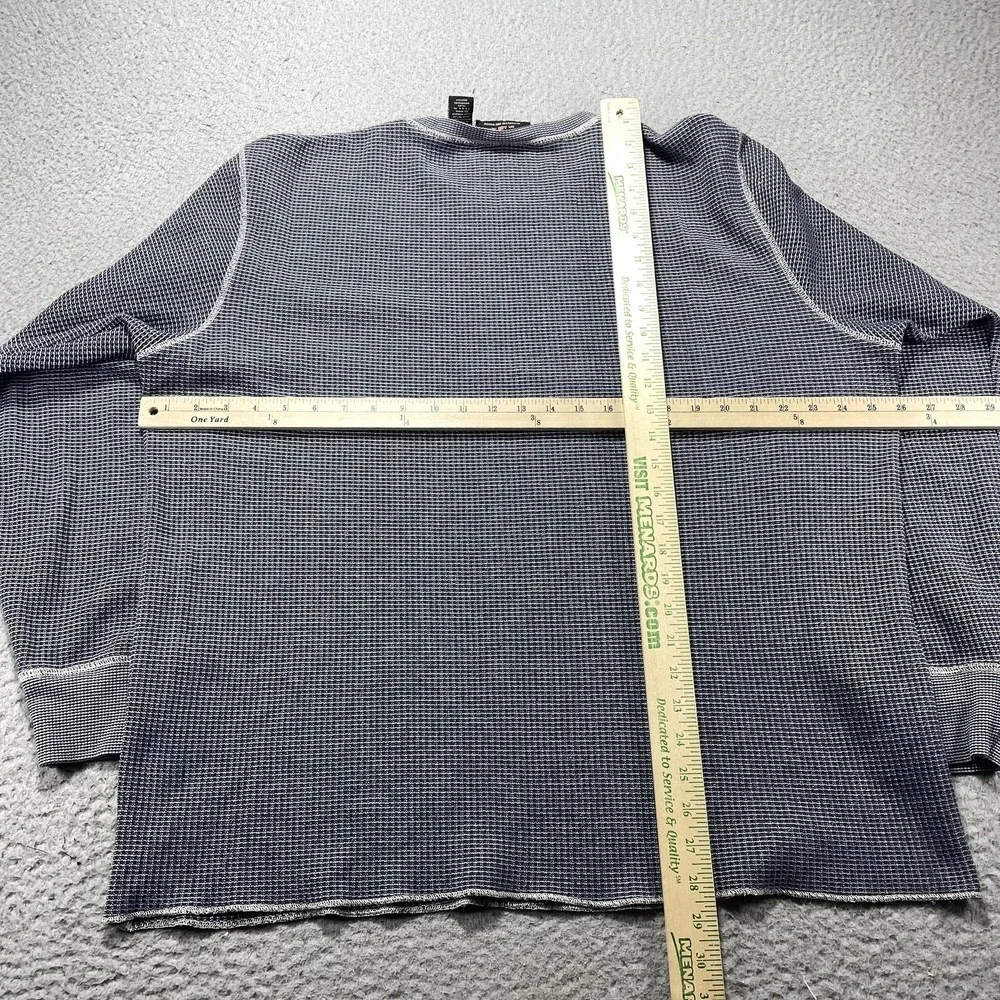 Polo Jeans Co Ralph Lauren Thermal Shirt Mens 2XL Blue Waffle Knit Long Slv VTG
